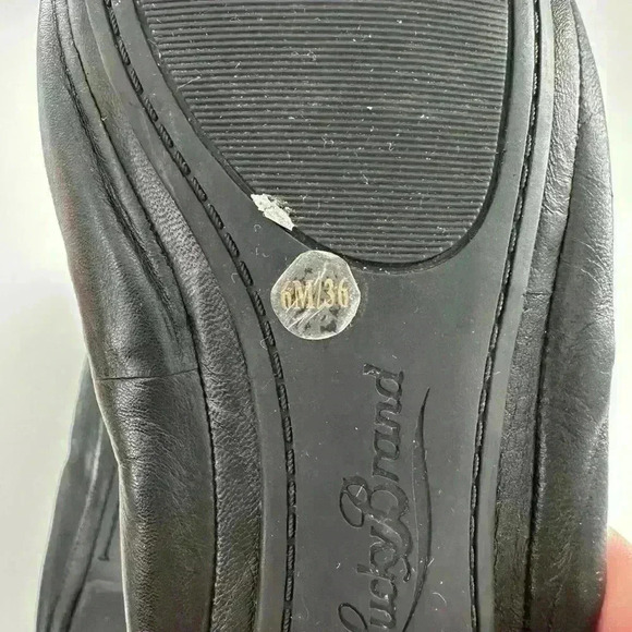 Lucky brand womens flats size 6 36 black leather balletcore - Picture 9 of 14